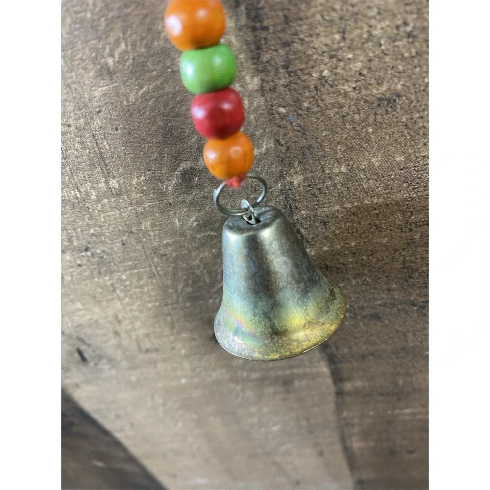 India Door Wall Hanging Hand Painted Brass Bells Beads Bird Toran‎ Decor Garland